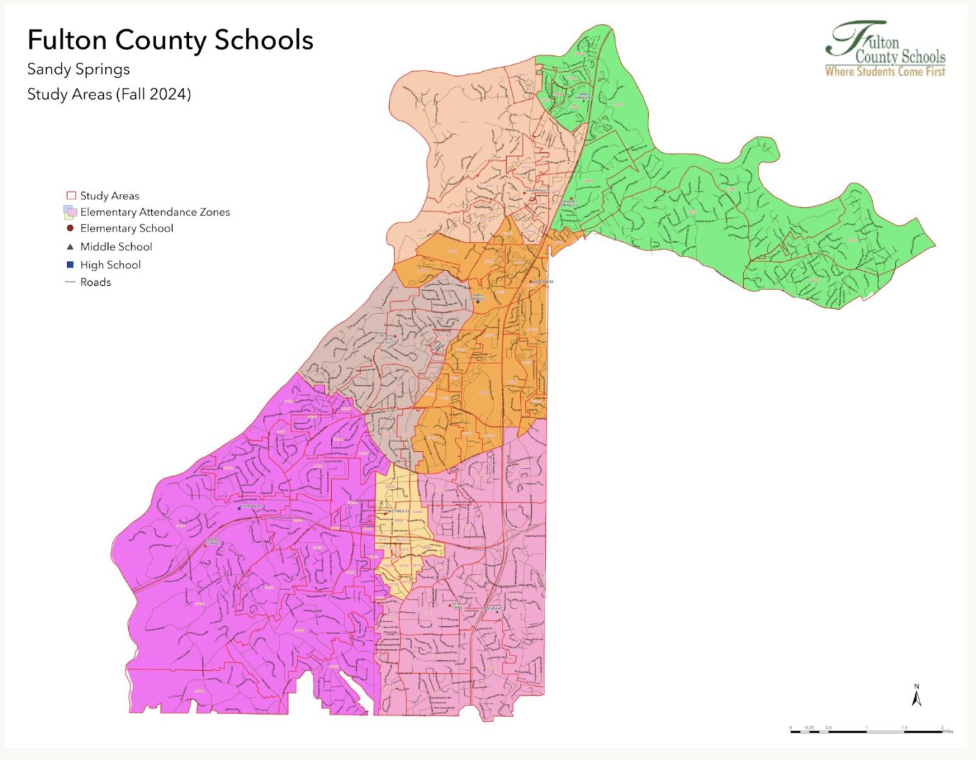 Cómo funcionan los límites de los distritos escolares en North Fulton y el condado de Forsyth