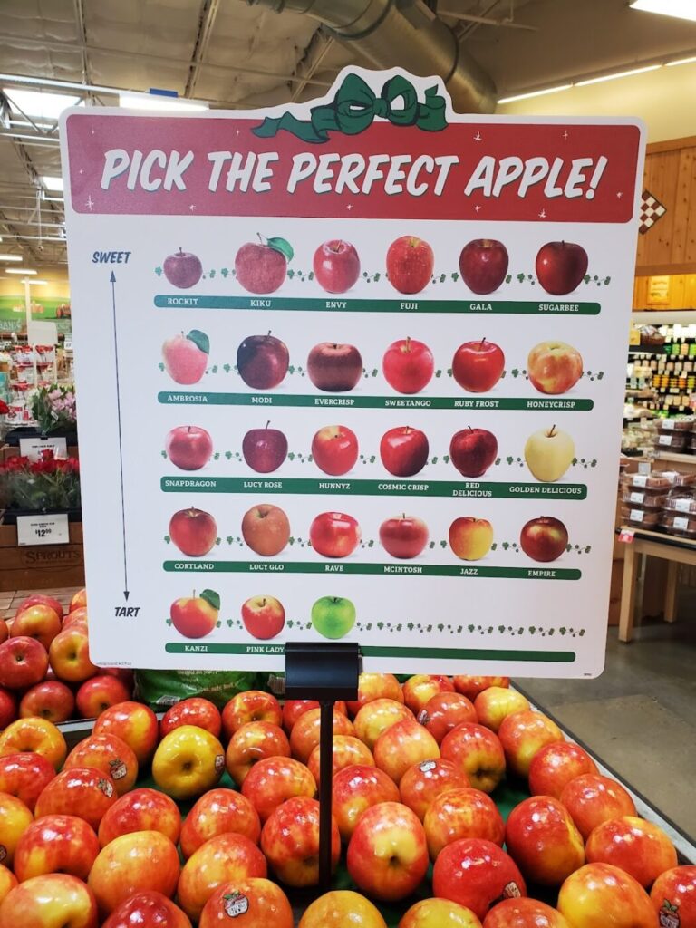 Grocery store in Georgia showing apples from the north.