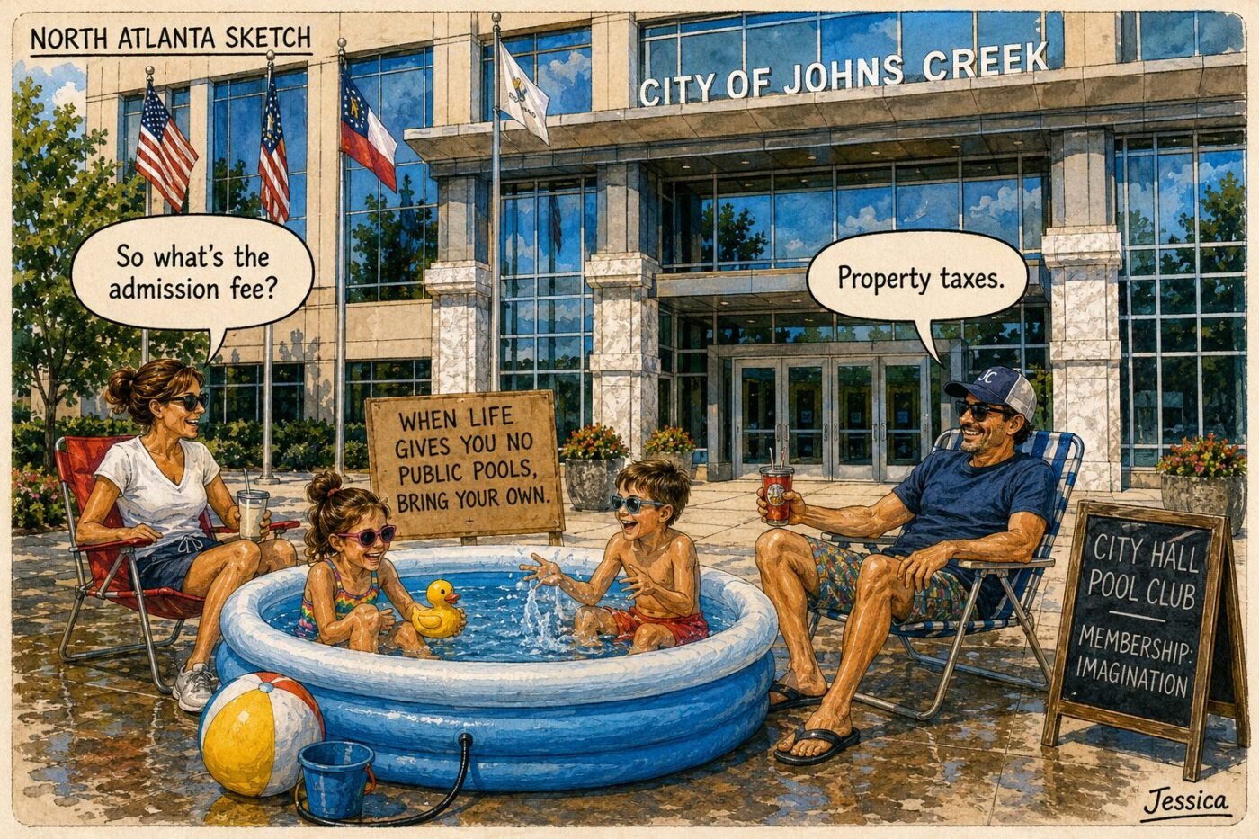 North Atlanta Sketch: The Public Pool