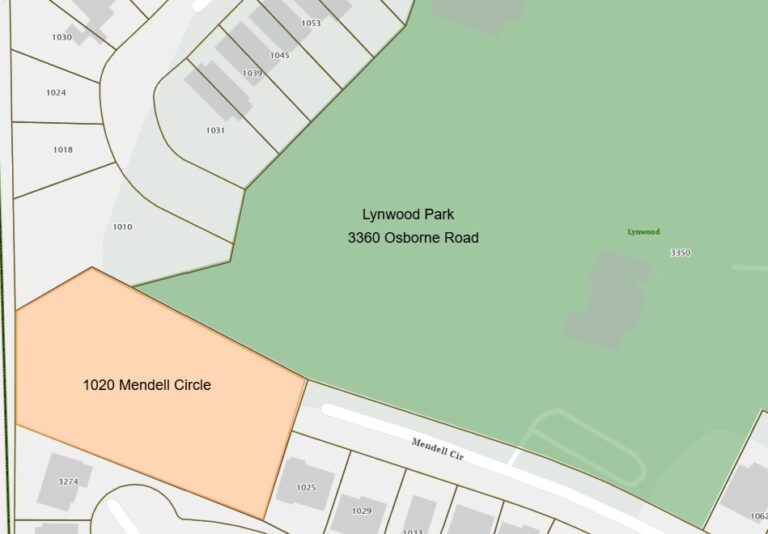 Map showing 1020 Mendell Circle next to Lynwood Park in Brookhaven