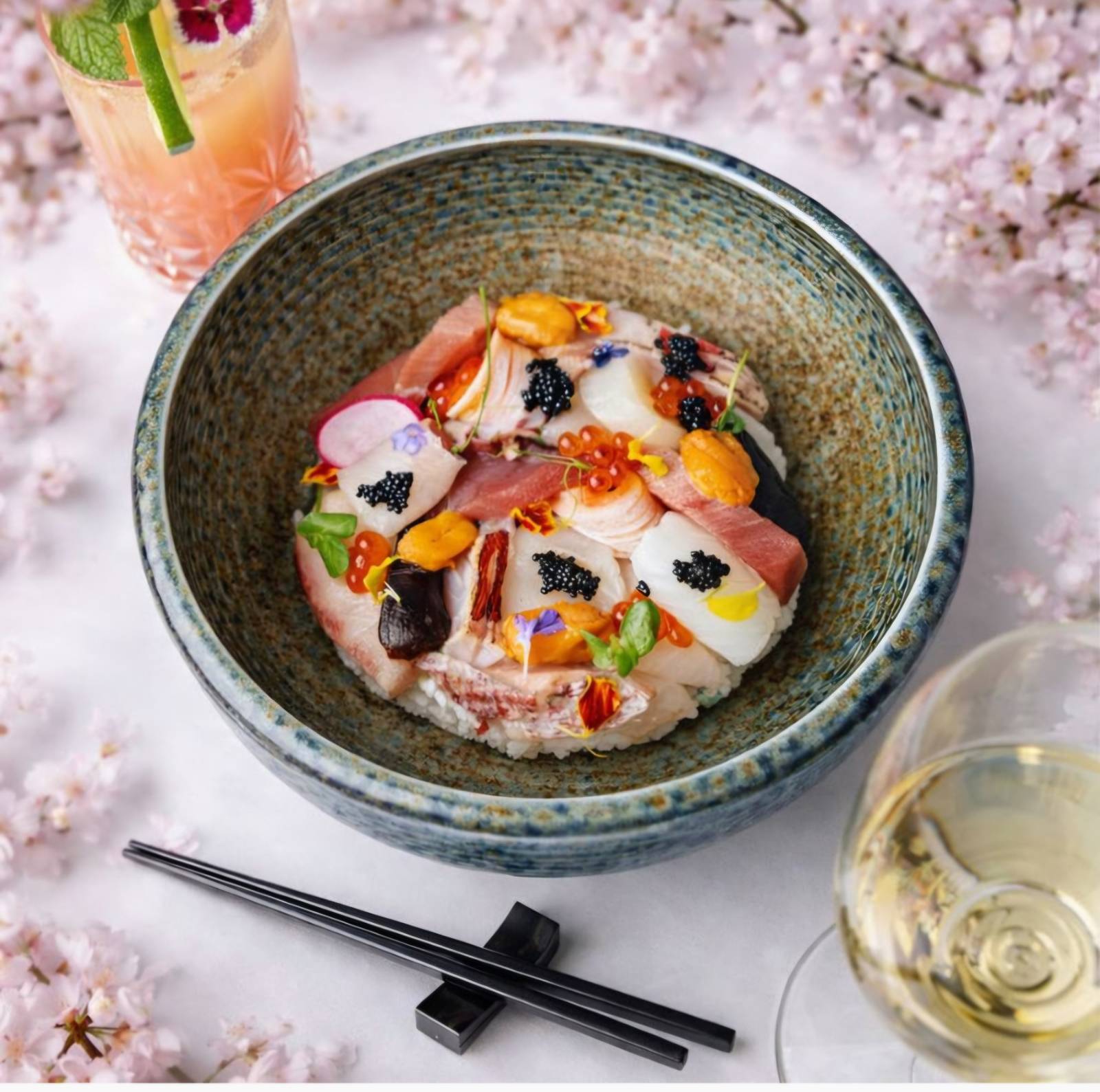 Sliced fish with garnishes in a ceramic bowl in a photograph supplied by Tomo