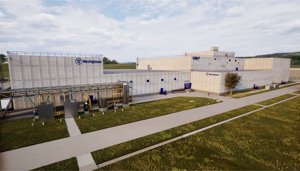 Rendering of Westinghouse’s planned LEU+ nuclear-fuel facility in Hopkins, South Carolina.